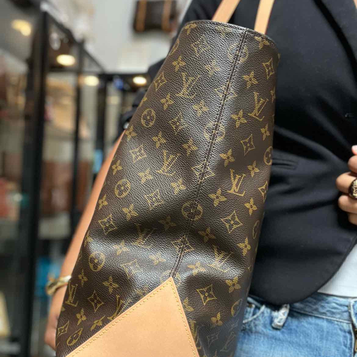 LOUIS VUITTON 2000 Cabas Alto Coated Canvas Brown Monogram Tote