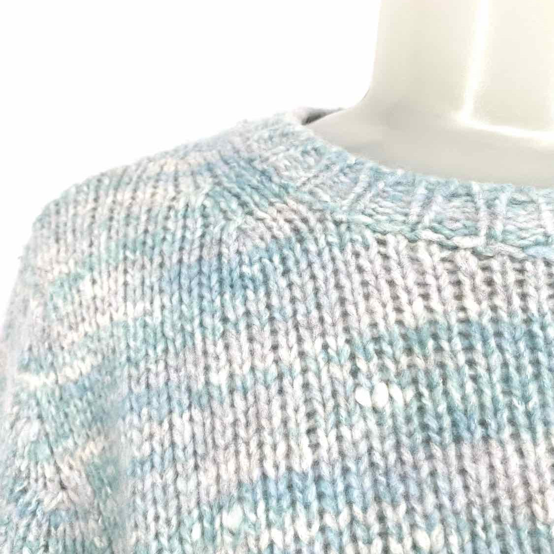 Eileen Fisher Women's Light Blue Size S Crew Neck Wool Silk Blend Knit Sweater