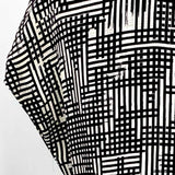 Shipley Halmos Women's Black / White Size 4 Faux Wrap Silk Geometric Dress