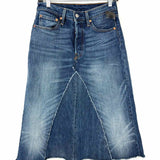 Levi Women's Blue Size S Midi Denim Patchwork Skirt