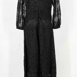 johnny was Thea Women's Black Size PM Long Sleeve Lace Dress