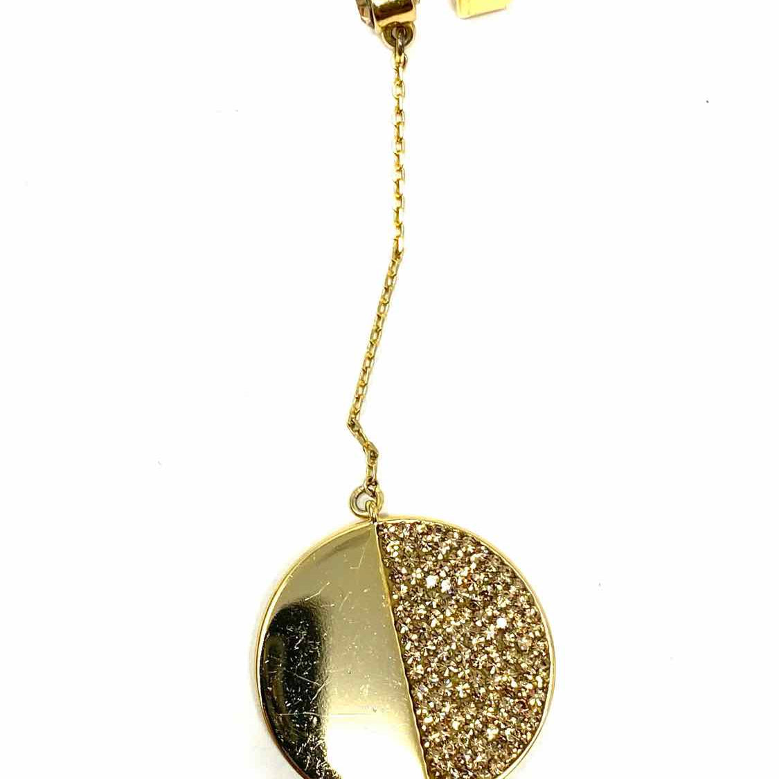 Kate Spade Mod Scallop Gold Tone GG Round Pave Crystal Earrings