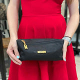 MOSCHINO Nylon Black Logo Cosmetic Vintage Pouch