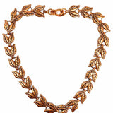 Statement Copper Link 15" Leaf Necklace