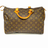 LOUIS VUITTON 1987 Speedy 35 Coated Canvas Brown Monogram Made in France Satchel