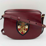 Polo Ralph Lauren Bullion-Patch Burgundy Zip Crest Leather Crossbody