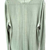 rag & bone Men's Green Size M Crew Neck Linen Blend Long Sleeve Shirt