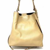 Stuart Weitzman Beige Hobo Leather Shoulder Bag