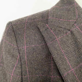 Banana Republic Women's Gray Purple Size 10/M Button Down Wool Plaid Blazer