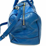 Tory Burch Brody Blue Boston Pebbled Leather Satchel