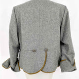 Kitz Heimat Women's Gray Size 44/L Wool Rabbit Fur Detail Jacket