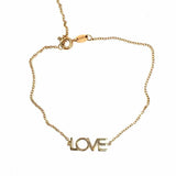 maya brenner Gold Tone Chain 7.75" "Love" Bracelet