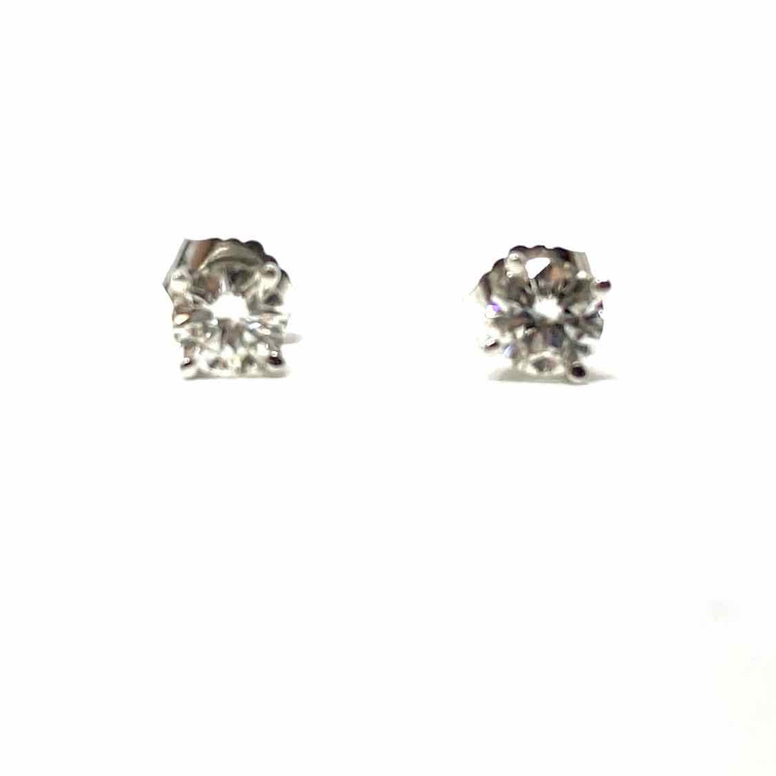 Estate 14K White Gold Stud Diamond Earrings