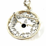Heirloom 73 925 Sterling Silver Pendant 24.5" Filigree Marcasite Necklace