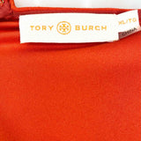 Tory Burch Women's Red Size 14/XL Long Sleeve Crepe Pleated Dress