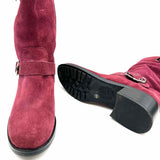 VINCE CAMUTO Women's Burgundy Size 8 Buckle Suede Boots