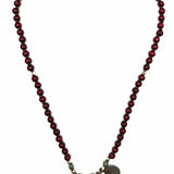 Handmade Red Silver Tone Beaded 30" Coin Necklace