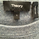 Theory Women's Steel Blue Size L Crew Neck Cashmere Sweater