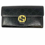 Gucci Black Accordion GG Guccissima Leather Wallet