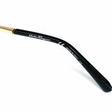 Salvatore Ferragamo Black Gold Tone Clubmaster Frames