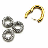 Statement Two-tone Hoop Charm Crystal Earrings