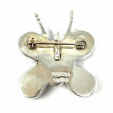 Ramona 925 Sterling Silver Black Butterfly Brooch