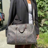 Gucci Coated Canvas Brown Boston GG Satchel