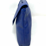 Anton Leather Blue Flap pleated Clutch