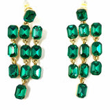 cara Crystals Green Chandelier 2" Earrings