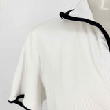 VERONICA BEARD Kearney Women's White Size M Contrast Polos