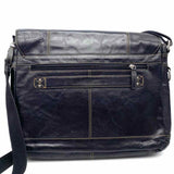 Jack Georges Voyager Black Flap Leather Messenger Bag