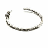 Statement Silver tone Hoop Crystal Earrings