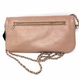 ZADIG&VOLTAIRE Light Pink Foldover Pebbled Leather Clutch