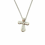 Tiffany & Co. Elsa Peretti 950 Platinum Cross 11 Diamonds 16" Necklace