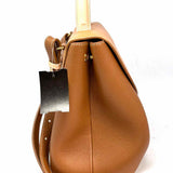 Polene Numero Un Brown Top Handle Color Block Leather Satchel