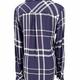 Rails Women's Navy Size S Button Down Flannel Plaid Long Sleeve