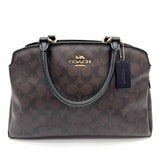 Coach Lillie Carryall Brown Top Handle Signature Satchel