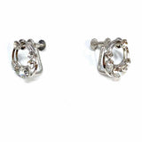 Krementz 14K GP Silver tone Round Crystal Earrings