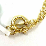Estate 925 Sterling Gold Tone Pendant 17.5" Oval Sapphire Necklace