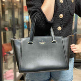 Kate Spade Patterson Dr. Small Geraldine Black Tote Pebbled Leather Satchel