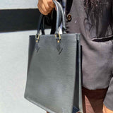 LOUIS VUITTON 2004 Sac Plat PM Black Epi Leather Tote