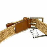 Cole Haan Waist Size Adjustable Beige Braided Belt