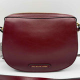 Polo Ralph Lauren Bullion-Patch Burgundy Zip Crest Leather Crossbody