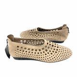 arche Women's Gray Size 41/11 Suede Laser Cut Flats