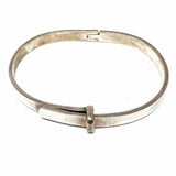Estate 925 Sterling Silver Hinged 7.5" Bangle