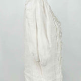 ZIMMERMANN Women's Off-White Size 0 Button Down Linen Ruffled Short Sleeve Top