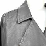 Eileen Fisher Women's Black Size PL Moto Waxed Cotton Jacket