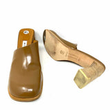 Miista Women's Beige Size 40/9.5 Block Heel Leather Mules