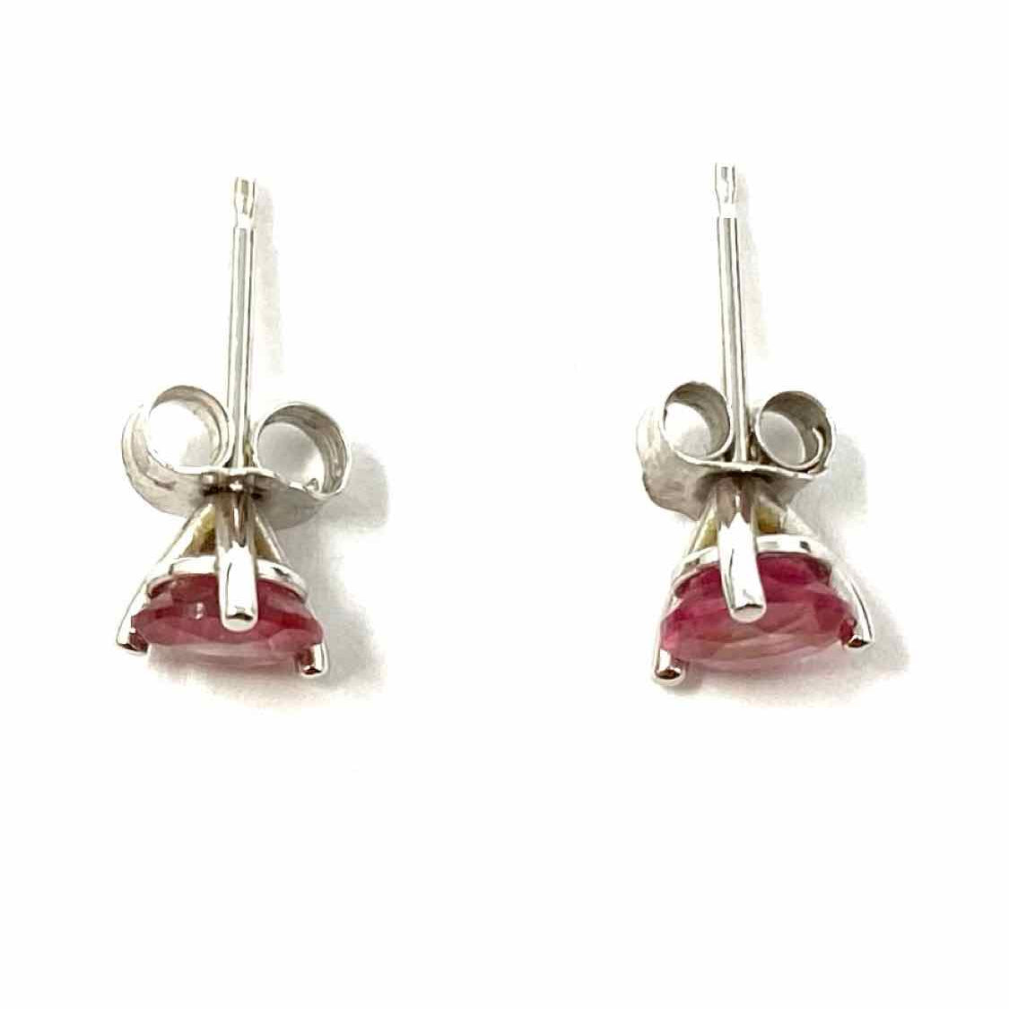 Angara 14K White Gold Pink Stud Round Earrings