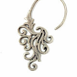 Estate Silver Swirl Abstract Earrings